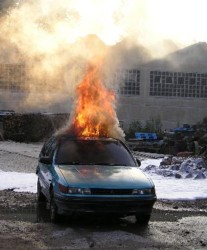 Foto: Übung Fahrzeugbrand