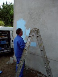 Foto: Peter Rowan beim Gestalten des Florian 