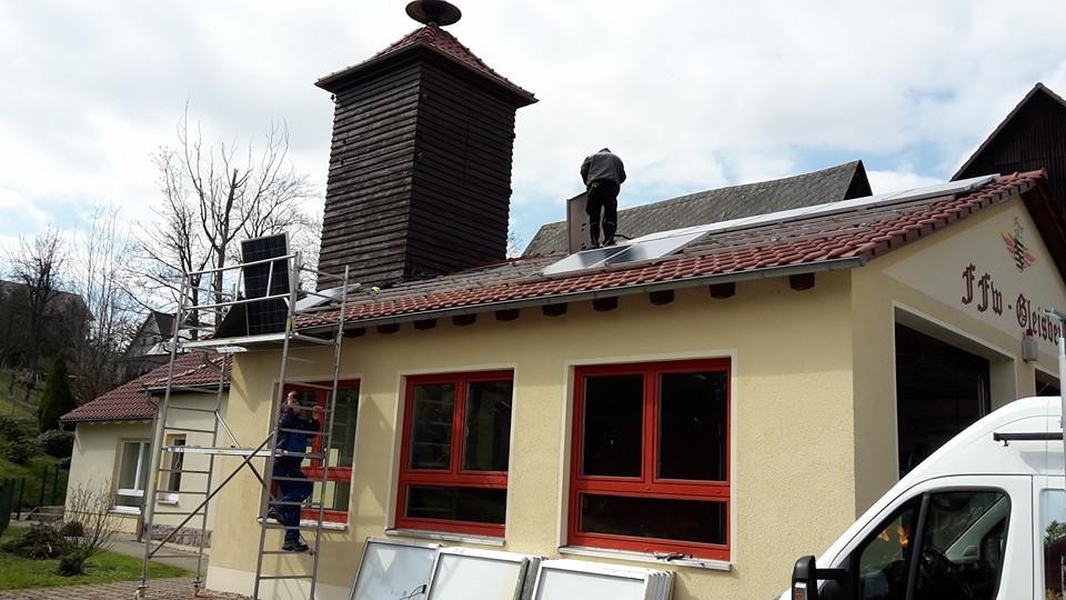 Reparatur Solaranlage am Gerätehaus Gleisberg 2015